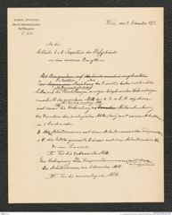 k.k. naturhistorisches Hofmuseum, Intendanzakten 1885-1896 (Hauer), Aktenzahl Z.602/1893, Seite 1
